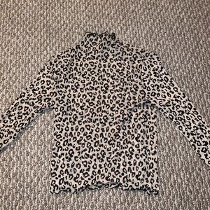 Forever 21 mesh cheetah print turtleneck